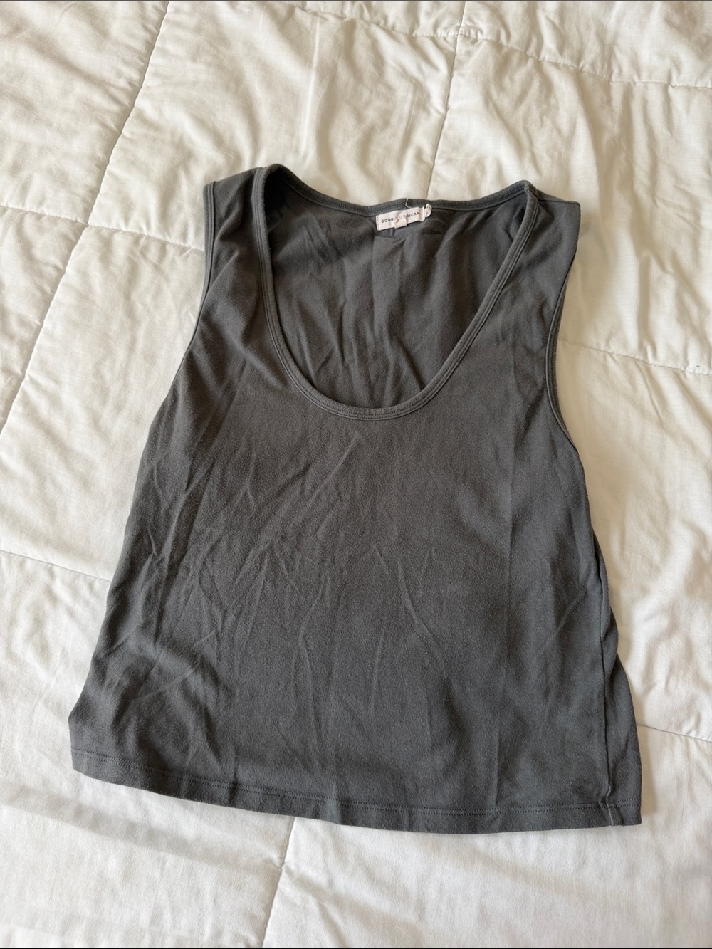 Good American Charcoal Scoop Neck Tank